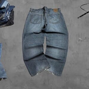 Marc Ecko Straight Leg Jeans Mens W40 L30 Dark Wash Denim